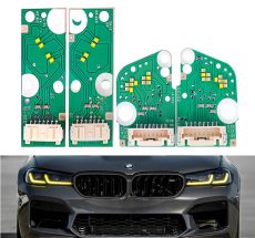 Set 4 module galbene CSL Style Angel Eyes DRL BMW Seria 5 G30 G31, Seria 6 GT G32 - 23508301, 235.083-01 / 23508302, 235.083-02