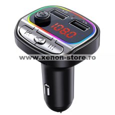 Modulator FM 12-24V Bluetooth 5.0 cu functie de incarcator auto Fast Charge - C21 Modulator FM 12-24V Bluetooth 5.0 cu functie de incarcator auto Fast Charge - C21