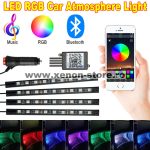   Kit 4 Lumini Ambientale RGB cu Aplicatie Telefon Bluetooth, 12V, 9 LED, 17 cm LAL-9