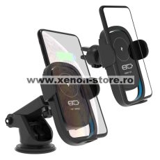 Suport auto grila ventilatie + ventuza 15W motorizat cu incarcare wireless Qi Standard Fast Charge Type-C - CWCPH-D6