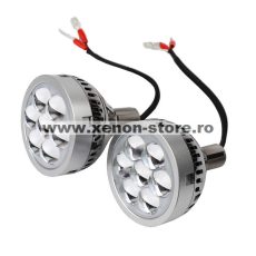 Set 2 proiectore LED 3" pentru faza lunga auto / moto cu lumina de zi DRL 35W, 12V, 3000Lm - i6