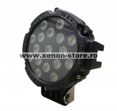 Proiector LED Auto Offroad 51W/12V-24V, 3740 Lumeni, Negru, Spot Beam 30 Grade