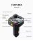 Modulator FM 12-24V Bluetooth 5.0 cu functie de incarcator auto Fast Charge 3.0 si port USB C - C26