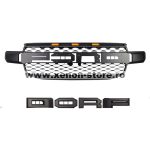   Grila radiator Raptor Style negru mat cu leduri portocalii, Ford Ranger T9 2022-2024 - FGT922 Black