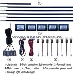   Kit lumini ambientale wireless cu LED, Acrilice 18 in 1 - Portiere, bord, manere cu banda tranparenta - AMB03-CLEAR