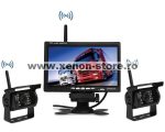   Kit marsarier wireless cu 2 camere si display de 7" 12V~24V, K612W pentru Camioane, Autocare, Bus-uri