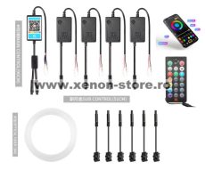 Kit Lumini Ambientale Wireless 8 metri cu 6 surse Led RGB cu Aplicatie telefon AMB01