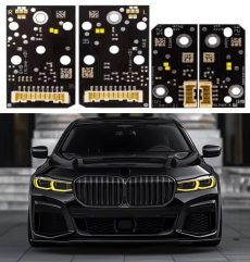 Set module Galbene CSL Style Angel Eyes DRL BMW Seria 7 G11, G12 Facelift 2019-2022 - 63119498407, 63119498408, 63119498409, 63119498410, 9498407, 9498408, 9498409, 9498410