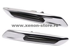 Set 2 Semnalizari Cromate Aripa BMW F10, F11, F07 Dinamice, Secventiale - V-17010536LG