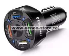 Incarcator auto 12-24V Fast Charge cu port USB si QC3.0 - BK358