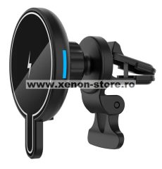 Suport auto magnetic MagSafe cu incarcare wireless 15W Fast Charge QC3.0 Qi Standard - CWCPH-D9
