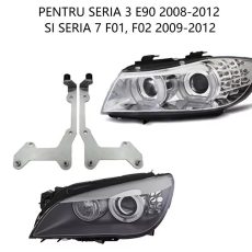 Set 2 rame adaptoare la lupe Hella G5 pentru BMW Seria 3 E90, Seria 7 F01, F02 - pentru farurile fara adaptiv - HPB-032