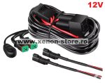  Cablaj cu buton si releu 12V pentru 2 proiectoare led/led bar pana la 288W - CAB02