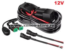 Cablaj cu buton si releu 12V pentru 2 proiectoare led/led bar pana la 288W - CAB02 Cablaj cu buton si releu 12V pentru 2 proiectoare led/led bar pana la 288W - CAB02