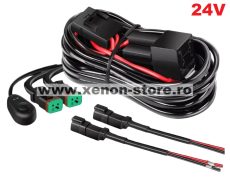 Cablaj cu buton si releu 24V pentru 2 proiectoare led/led bar pana la 288W - CAB04