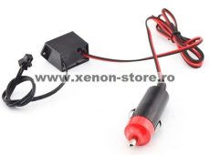 Invertor, droser pentru fir El Wire DC 12V, conectare bricheta auto, pentru 0-3 m