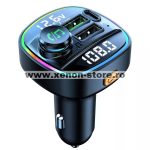   Modulator FM 12-24V Bluetooth 5.0 cu functie de incarcator auto 20W Super Charge PD20W si port USB C - C22
