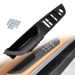   Panou / maner portiera sofer fara oglinzi rabatabile pentru BMW Seria 3 E90/E91, negru, 37,5 cm - MHE90LL-0512B (Black)