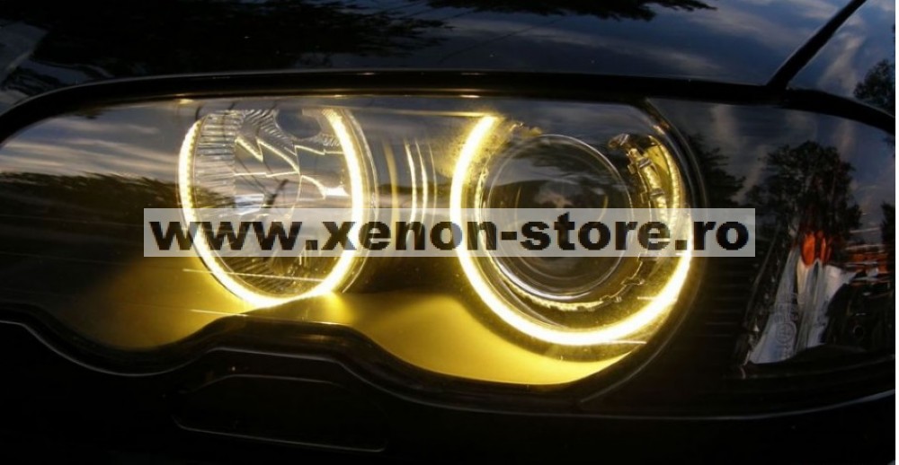 Kit Angel Eyes CCFL Galben OEM pentru BMW E46 Compact - 2x10