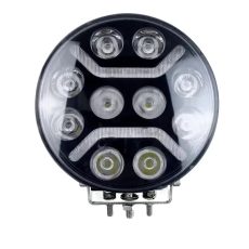 Proiector LED Auto Alb si Galben cu functie DRL, Rotund 9", 120W, 12V-24V, 24000 Lumeni, Spot Beam - KH-120W-9"